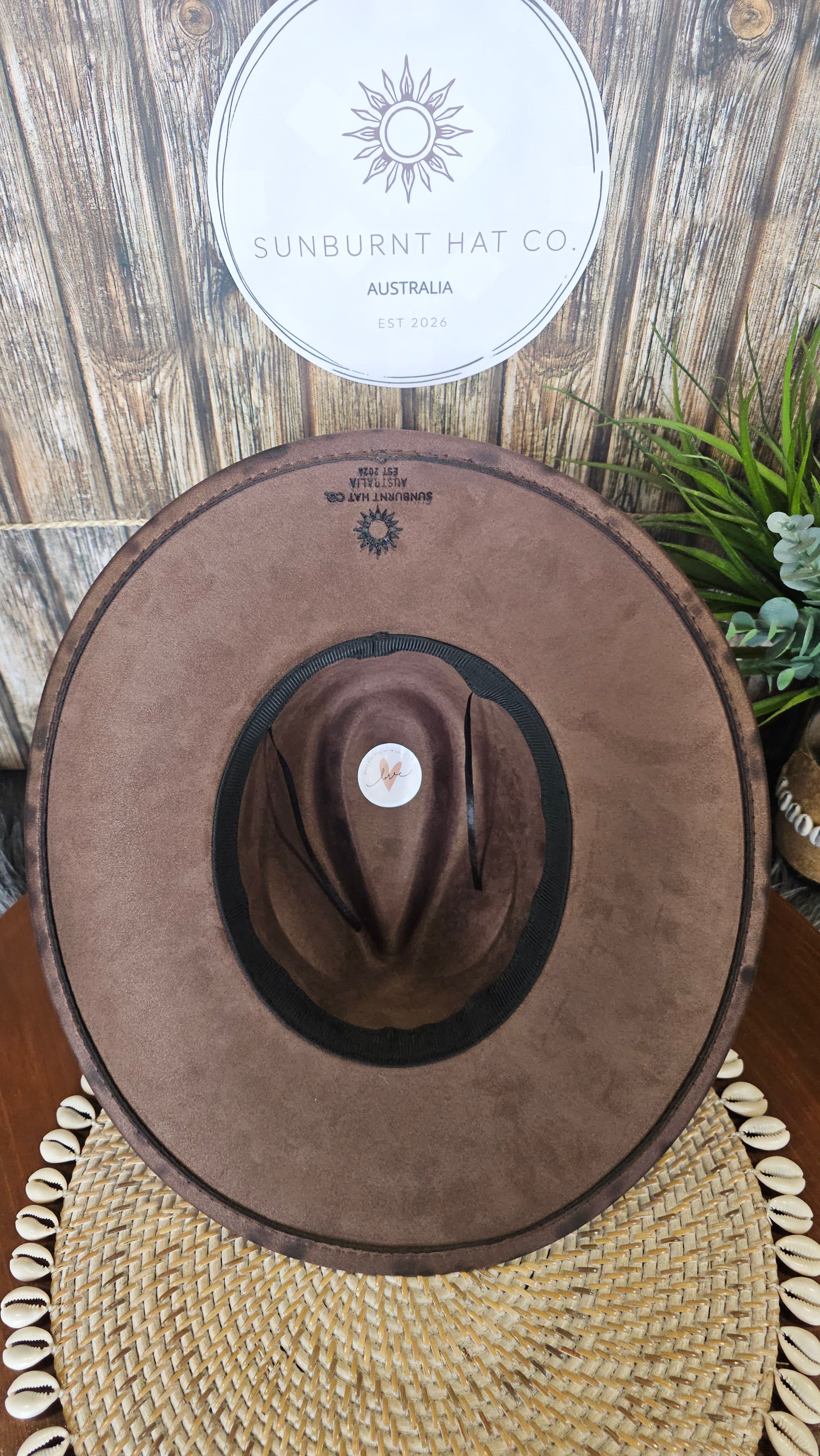 Dream Catcher Design Wide Brim - Brown