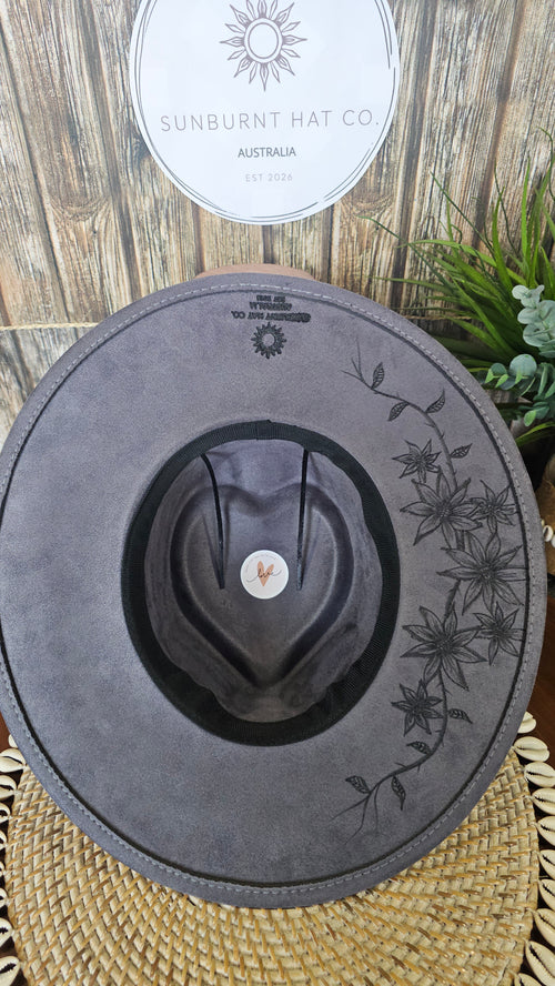 Guitar Design Wide Brim - Blue Grey