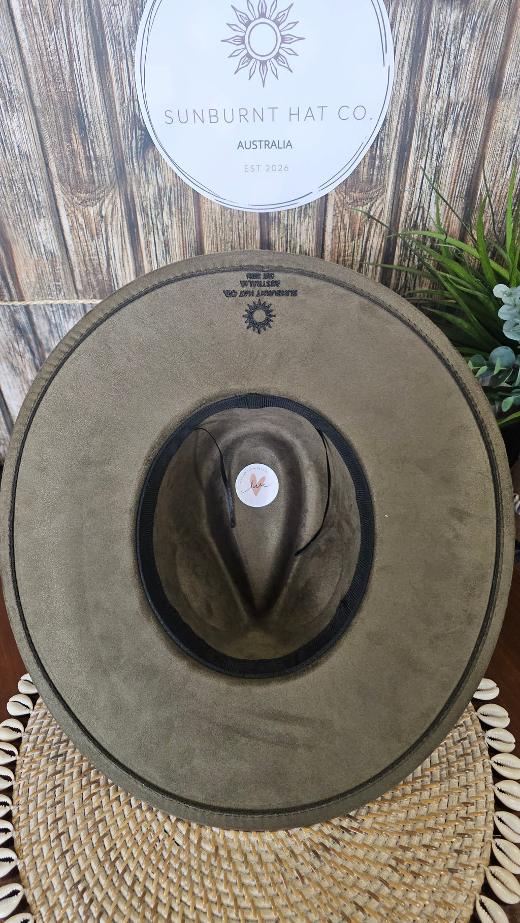 Indigenous Design Wide Brim - Olive