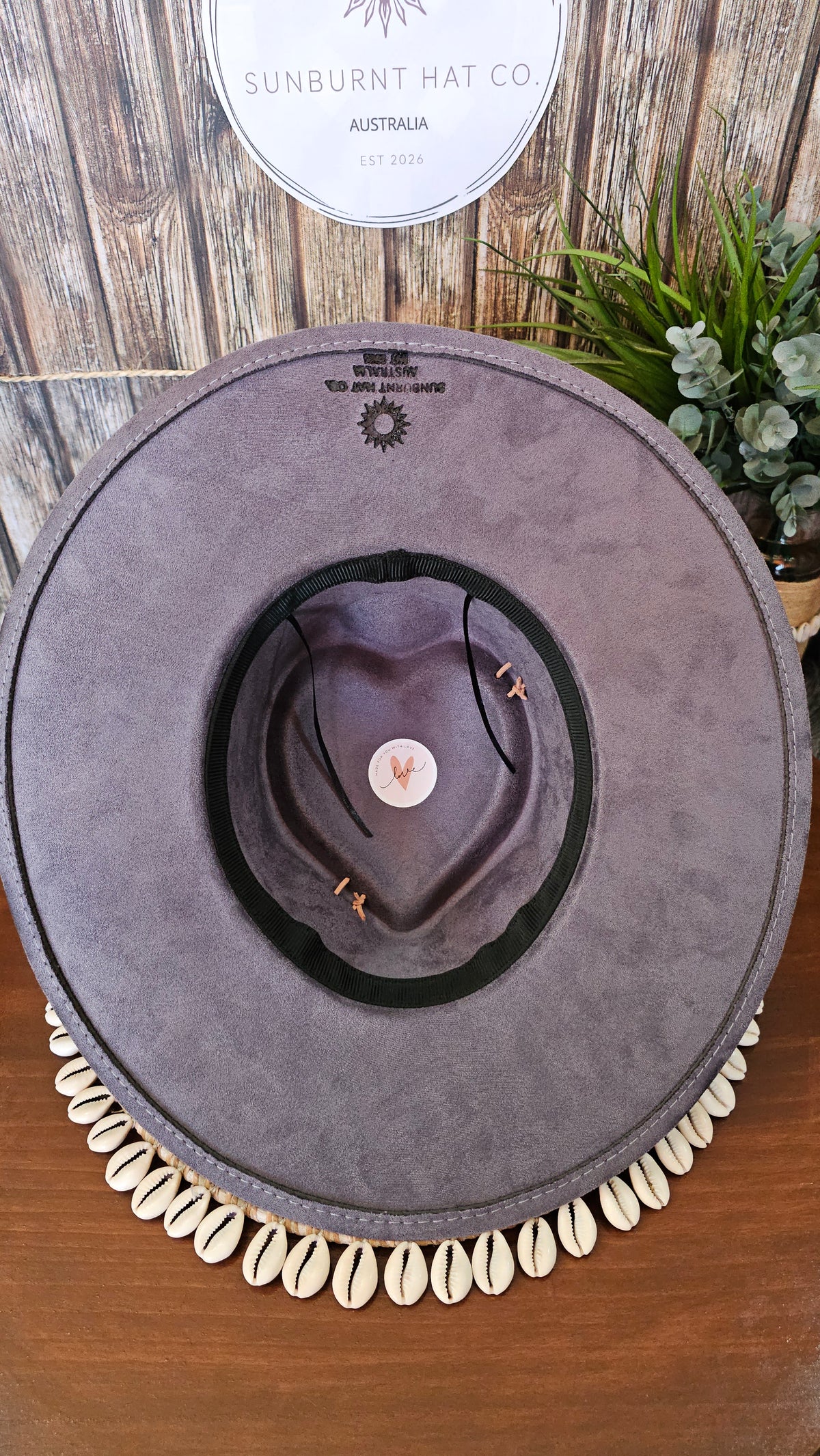 Mushroom Design Wide Brim - Blue Grey