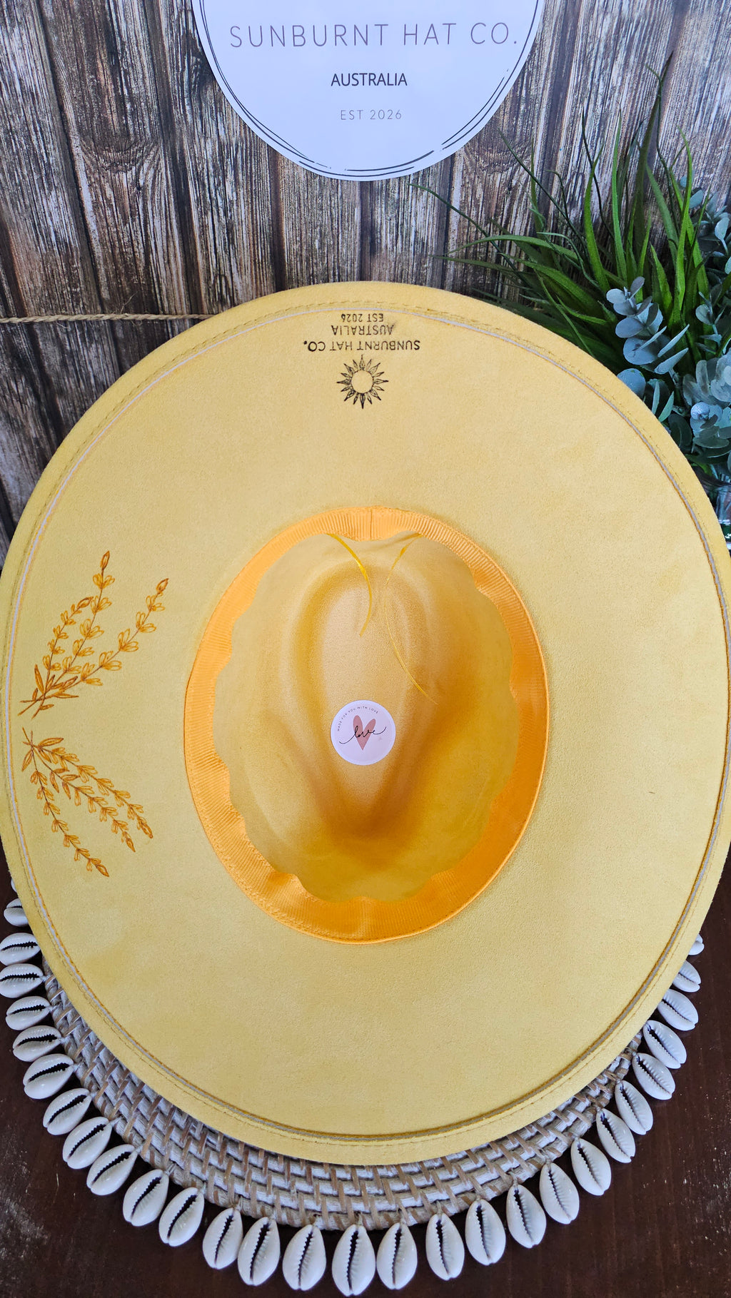 Bee Kind Design Wide Brim - Yellow