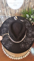 Butterfly Design Wide Brim - Black