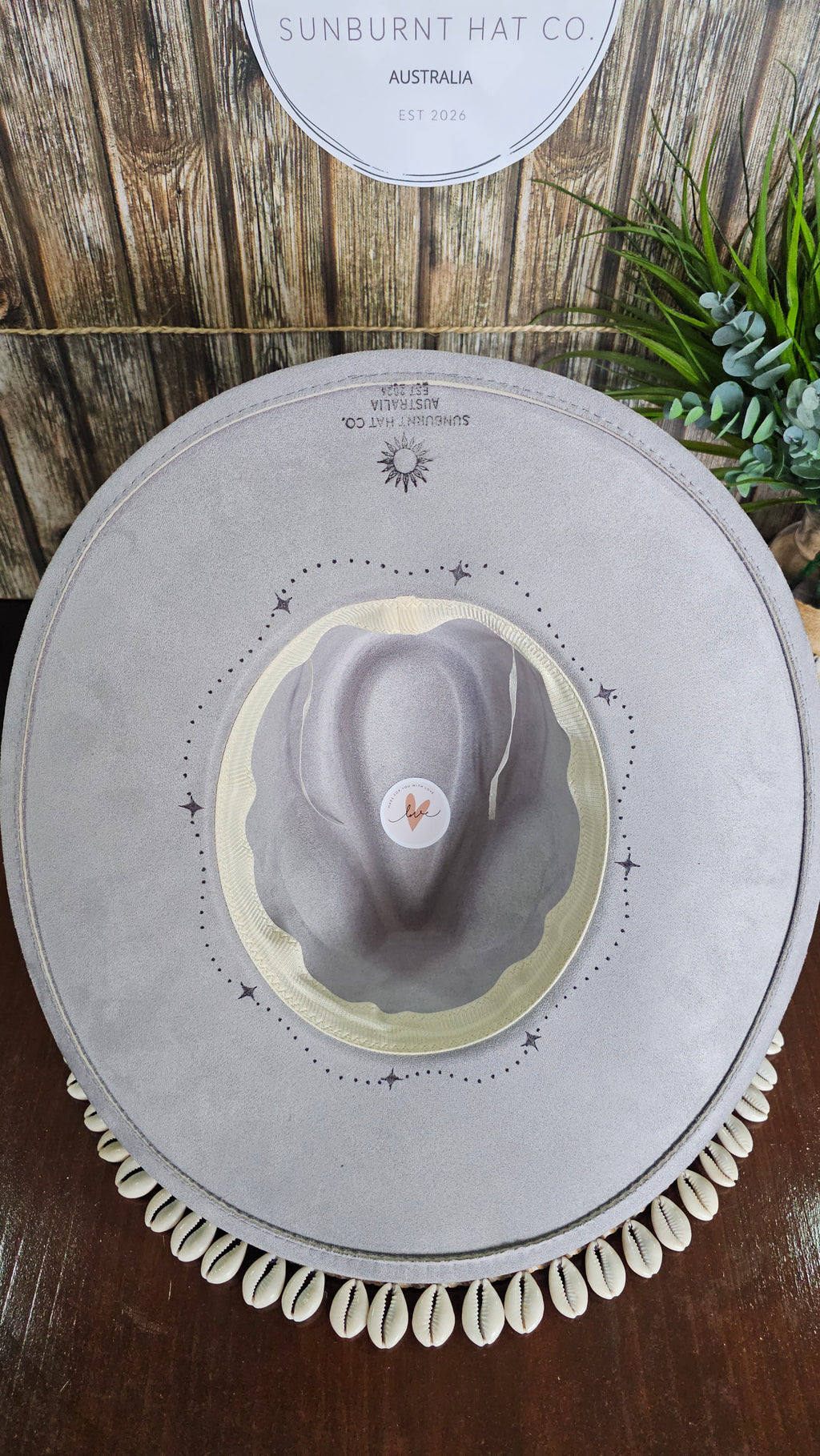 Dainty Dots Design Wide Brim - Grey