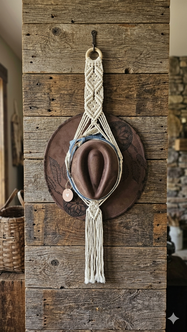 Macrame Hat Hanger - Single