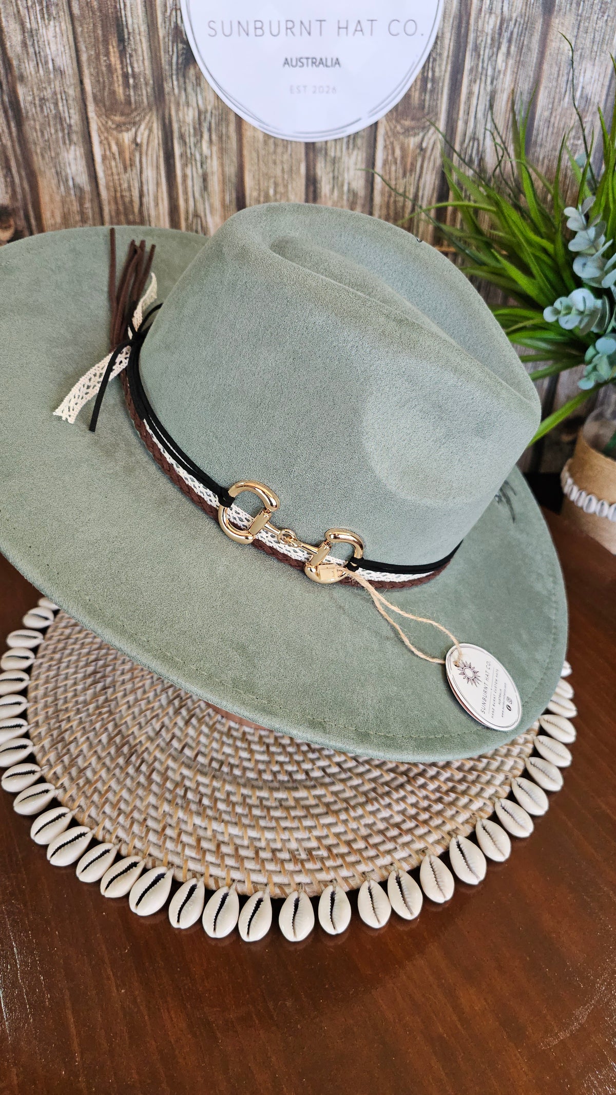 Horse Design Wide Brim - Sage