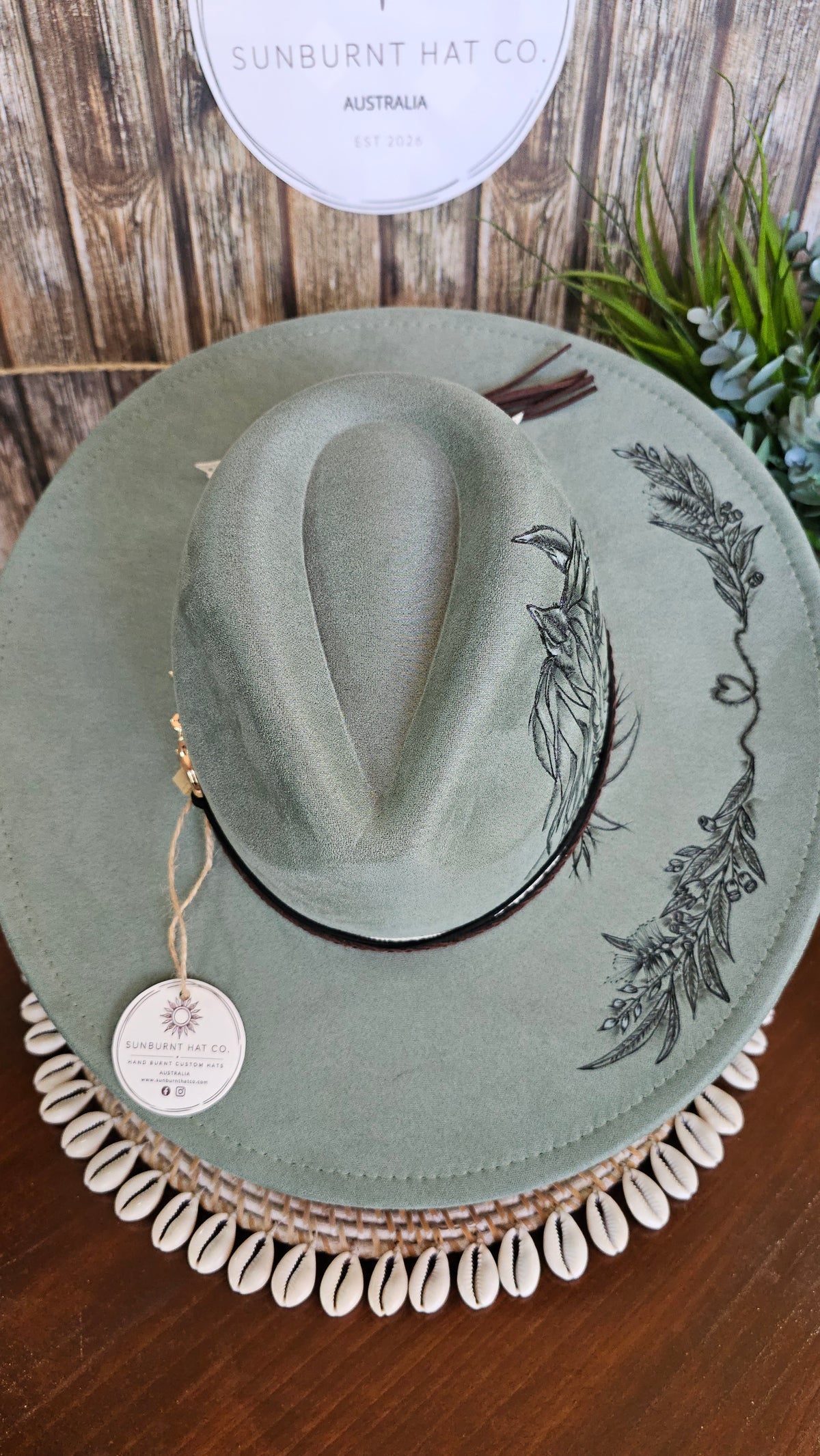 Horse Design Wide Brim - Sage