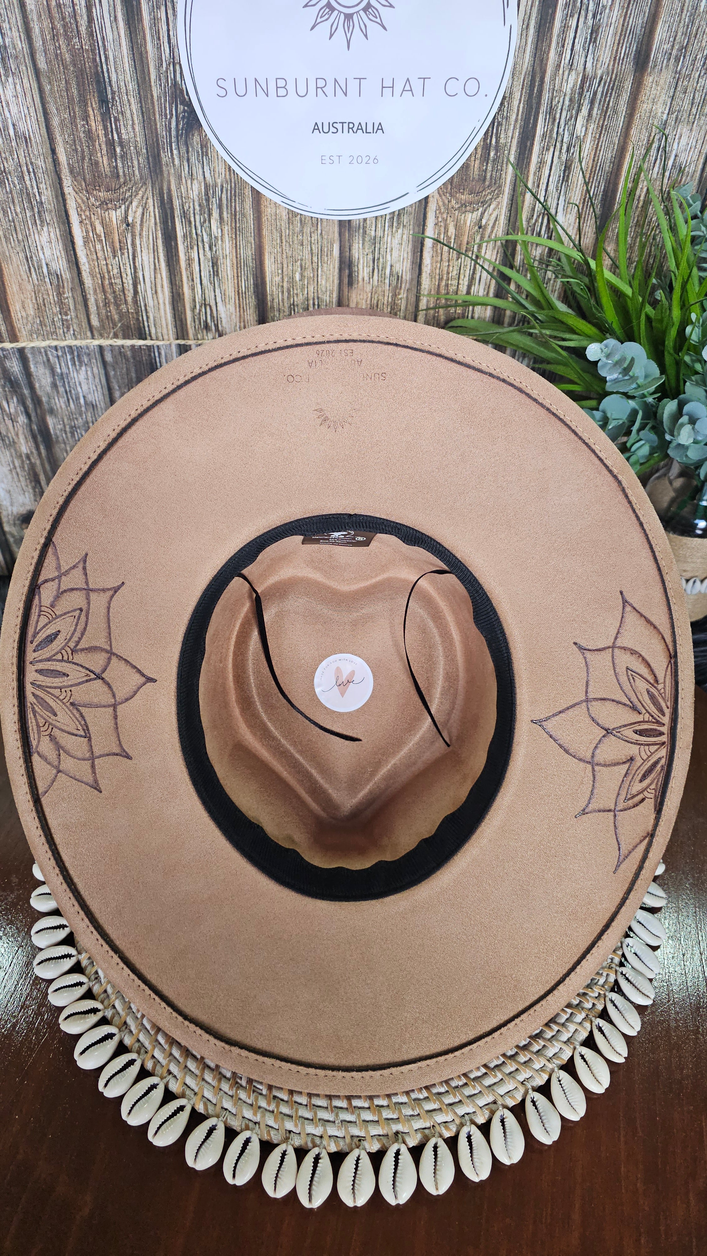 Mandala Design Wide Brim - Tan