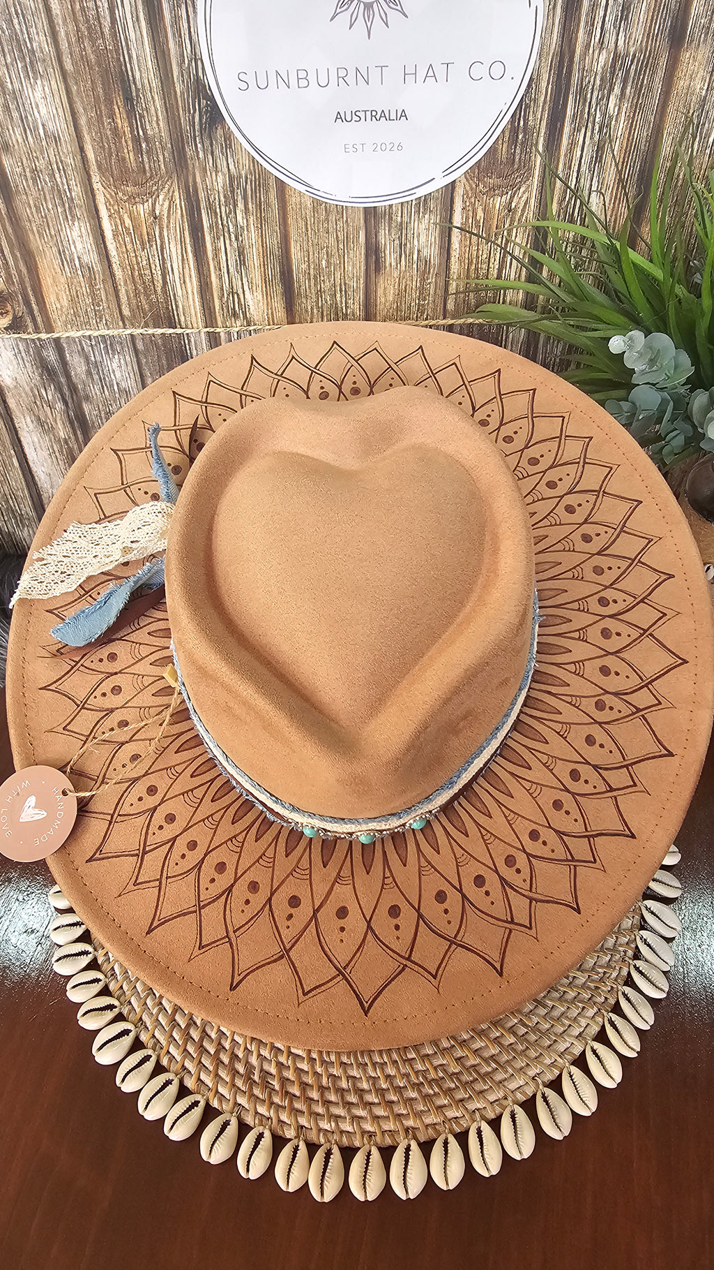 Mandala Design Wide Brim - Tan