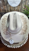 Australian Natives Design Wide Brim Rancher Hat - Light Beige