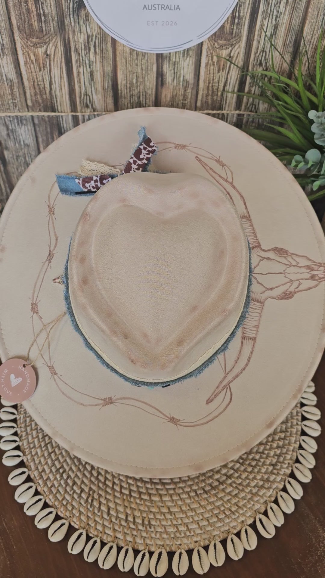 Longhorn Design Wide Brim - Sand