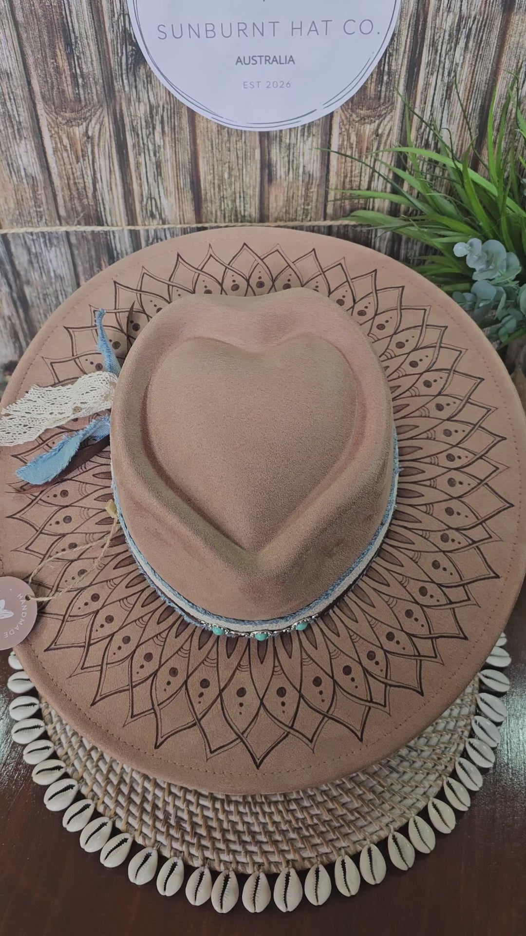 Mandala Design Wide Brim - Tan