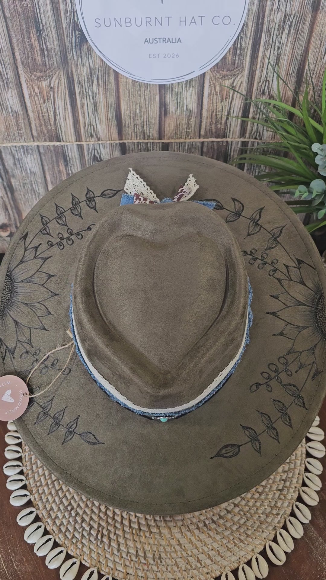 Sunflower Design Wide Brim - Olive