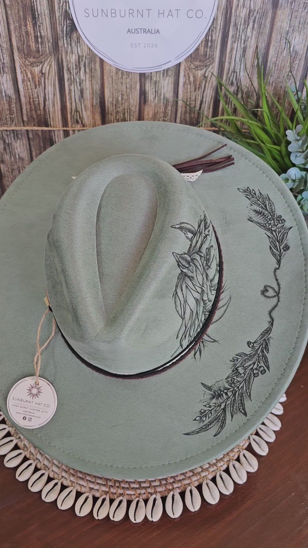 Horse Design Wide Brim - Sage