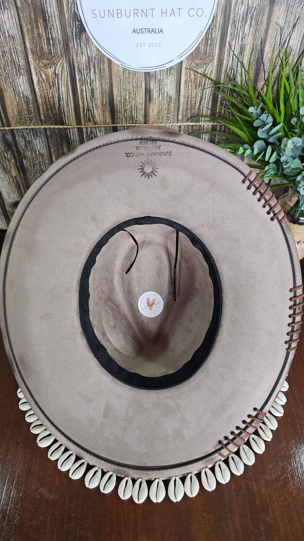 Snake Design Wide Brim - Taupe